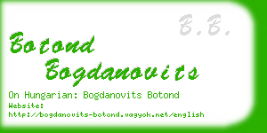 botond bogdanovits business card